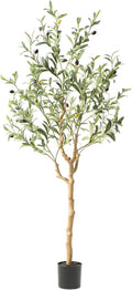 Tall Faux Olive Tree，4Ft(48in) Realistic Texture Potted Silk Artificial Olive Tree， Fake Olive Trees Indoor Outdoor for Home Office Living Room Bedroom Foyer Porch Decor.