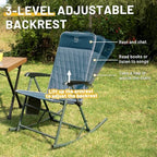 Timber Ridge 3-Level Adjustable Rocking Camping Chair, Ergonomic Padded High Back, Supports 300 LBS, Stable Anti-Tip Rocker, Hard Armrests for Easy Standing, Portable for Patio, Lawn & Tailgating