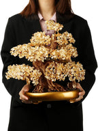 Natural Tree of Life (1,251 Gemone unt) Cryal Tree with Healing Properties - Bonsai Feng Shui Money Tree for Healing and Luck (Citrine),One Size
