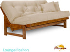 Nirvana Futons Arden Futon Set - Queen Size, Frame, 8" Mattress, Twill Khaki Cover