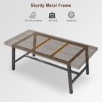 IDEALHOUSE Industrial Dining Table for 6-8 People, 70.87" Large Wooden Kitchen Table with Sturdy Metal Frame, Long Rectangular Dining Table Seats 6 for Dinner, Dining Room, Kitchen - Brown