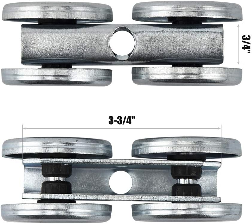 HOME MASTER HARDWARE Box Rail Hanger Kit 2 Set,Exterior Barn Door Hardware Kit,Each Rated Safe Working Load 225 lbs,Zinc Plated