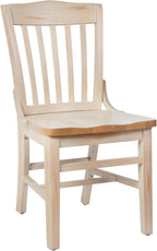 Flash Furniture Hercules School House Back Metal Restaurant Chair - Antique White Wood Seat - Black Frame