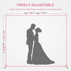 Walensee 7.9FTx6.6FT Pink Wedding Arch Backdrop Stand, Adjustable Square Metal Arch Frame for Ceremony Party Birthday Baby Shower Bridal AnniversaryGarden Balloon Photo Decoration