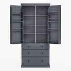 Merax 77" Kitchen Pantry Storage Cabinet with Drawers, Freestanding Bathroom Storage Cabinets with Doors and Shelves, Tall Cupboard Storage Cabinet Food Pantry Cabinet for Dining Room Craft Room, Gray