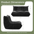 SUYOLS Bean Bag Chair, Loveseat Fireside Chair Large Bean Bag Sofa for Adults, Memory Foam Two Seater Couch Gaming Chairs with Comfy Design, Lazy Floor Sofa for Living Room, Bedroom, Dark Gray