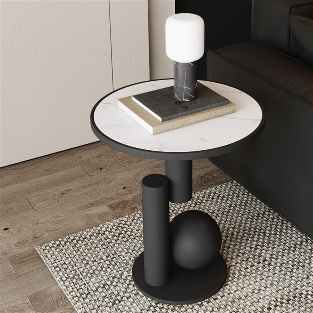 Side Table Round, Modern Accent End Table, Small Drink Table for Small Spaces, Gold