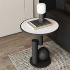 Side Table Round, Modern Accent End Table, Small Drink Table for Small Spaces, Gold