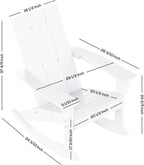 WestinTrends Ashore Patio Rocking Chairs Set of 2, All Weather Poly Lumber Plank Adirondack Rocker Chair, Modern Farmhouse White Rocking Chairs for Porch Garden Backyard and Indoor