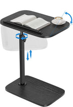 HUANUO TV Tray with Height Adjustment, 360° Swivel, 90° Tilt, Black | 19"–31.5" Height Range, Dual Knobs & Crossbeam for Stability, Anti-slip Bar, Foldable, for Eating & Working Beside Sofa, Bed