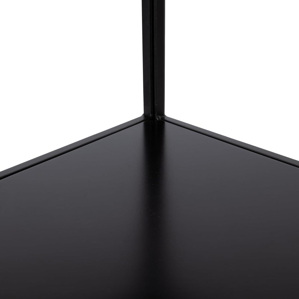 Kate and Laurel Melora Modern Glam Corner Shelf; 24 x 17 x 38; Black; Contemporary Floating Corner Shelving with Four Shelves for Living Room Decor and Storage