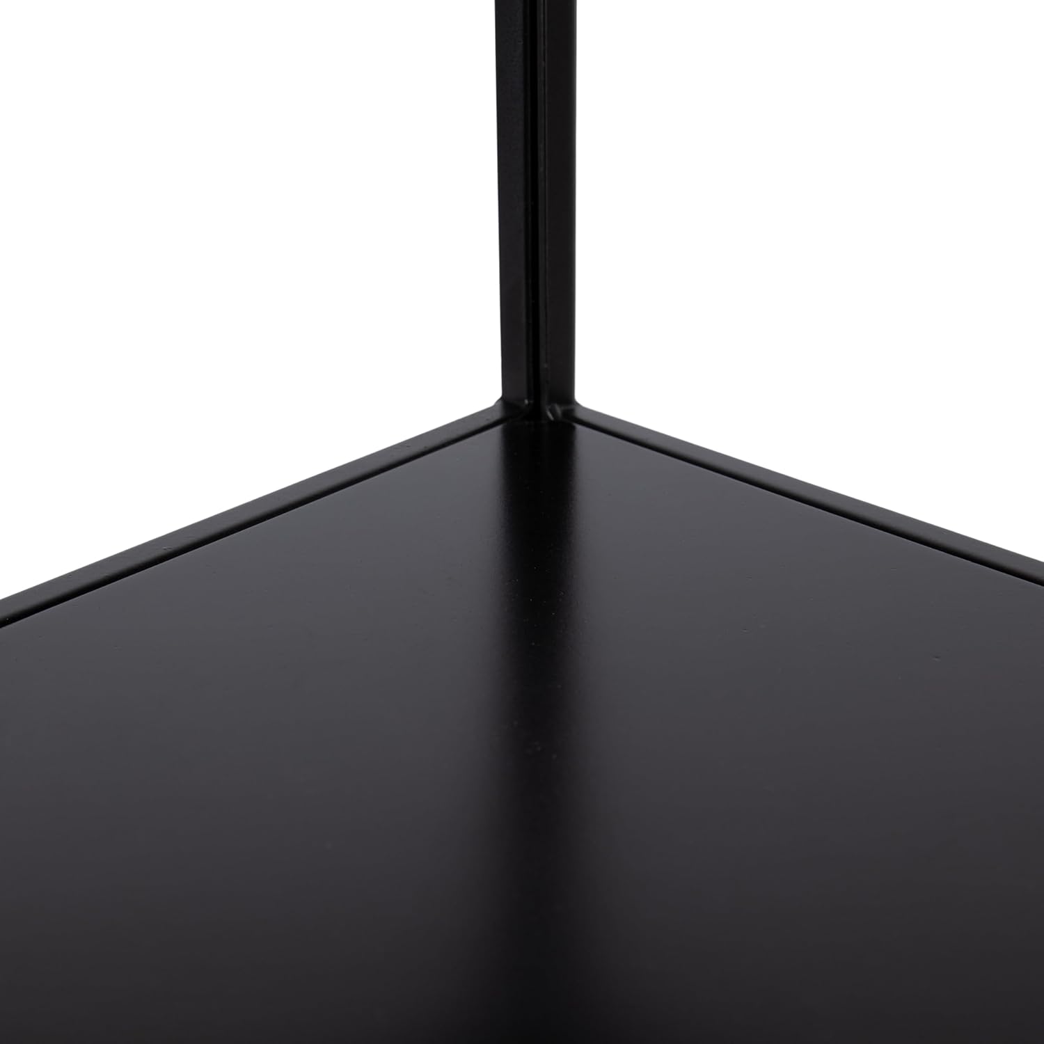 Kate and Laurel Melora Modern Glam Corner Shelf; 24 x 17 x 38; Black; Contemporary Floating Corner Shelving with Four Shelves for Living Room Decor and Storage