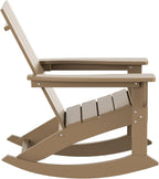 WestinTrends Ashore Patio Rocking Chairs Set of 2, All Weather Poly Lumber Plank Adirondack Rocker Chair, Modern Farmhouse Outdoor Rocking Chairs for Porch Garden Backyard and Indoor, Weathered Wood