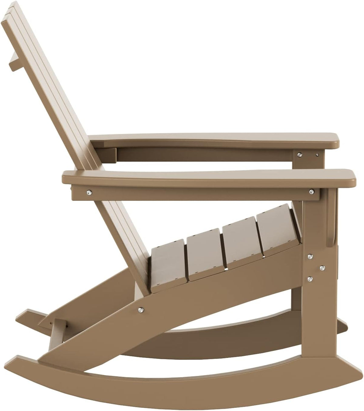 WestinTrends Ashore Patio Rocking Chairs Set of 2, All Weather Poly Lumber Plank Adirondack Rocker Chair, Modern Farmhouse Outdoor Rocking Chairs for Porch Garden Backyard and Indoor, Weathered Wood
