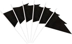 12 Pack Black Pennant Flags Small Mini Hand Held Solid Color Pennant On Sticks Flags with 12.6"Solid Pole & Spear Top,Party Events Celebration,School,Grand Opening,Kids Birthday,Sports Clubs,Flower Pot