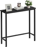 Narrow Console Table, 29.5" Small Entryway Table, Thin Hallway Tables, Slim Sofa Side Tables for Hallway, Living Room, Bedroom, Foyer, Wood-Grained Black