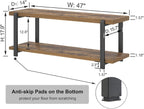 EXCEFUR Entryway Bench, Industrial Shoe Storage Bench for Living Room Bedroom, Rustic Brown