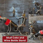 Steampunk Bar Decor for Wine, Whiskey, Beer & Soda - Funny Skeleton Beverage Display for Home Kitchen - Cool Halloween for Adults