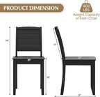 Giantex Wood Dining Chairs Set of 4, Modern Kitchen Chair w/Rubber Wood Legs, Curved Backrest, Farmhouse Diner Chair, Wooden Armless Side Chairs for Home Dining, Restaurant, Load 400 LBS, Black