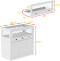 Homsee Wardrobe Armoire Closet with Lock, Walk-in Closet Island Dresser with Glass Showcase, Drawers & Doors, Modern Storage Display Cabinet for Bedroom, Fitting Room & Shops, White