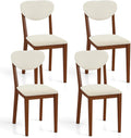 Giantex Sherpa Dining Chairs Set of 4, Modern Kitchen Chair w/Rubber Wood Legs, Padded Seat & Backrest, Armless Accent Side Chairs for Living Room, Dining Room, Restaurant