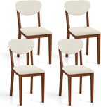 Giantex Sherpa Dining Chairs Set of 4, Modern Kitchen Chair w/Rubber Wood Legs, Padded Seat & Backrest, Armless Accent Side Chairs for Living Room, Dining Room, Restaurant