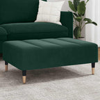 Dark Green Velvet Footstool, Stable Plywood Frame Footrest for Sofa or Recliner, Cozy and Compact Stool for Living Room