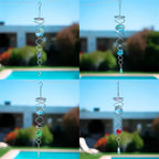 Decorative Spiral - 2024 New Gazing Ball Spiral Tail Wind Spinner Stabilizer, Spinfinity Designs Hanging Kinetic Wind Spinners Decorative Spiral Crystal Sun Catchers Rainbow Maker (Red, 12in)