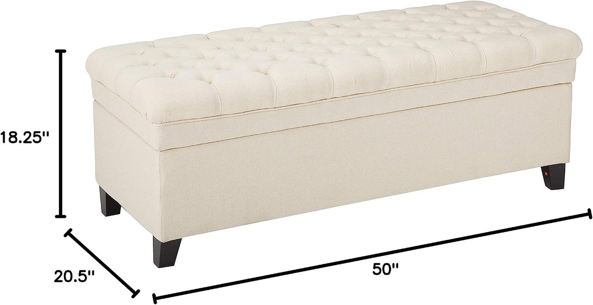 Christopher Knight Home Juliana Fabric Storage Ottoman, Beige