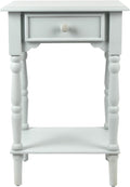 Decor Therapy Jane Nightstand Side Table with a Drawer, Shelf, Traditional Design, Ice Blue 17" D x 14" W x 26" H