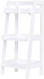 UTEX 3-Tier Ladder Shelf, Bathroom Shelf Freestanding, 3-Shelf Spacesaver Open Wood Shelving Unit, Ladder Shelf (White)
