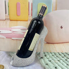 Elegant Rhinestone High Heel Wine Rack - Shoe Design Wine Bottle Holder, Ideal for Bar Decor and Wine Storage