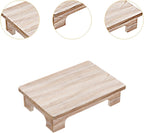 Wood Low Coffee Table Functional Stool for Meditation and Relaxation, Wood Color, 40x28x10cm