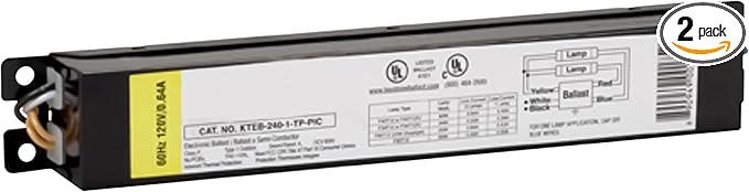 OHLECTRIC Replacement for Keystone KTEB-240-1-TP-PIC 2 Lamp T12 Electronic Fluorescent Ballast | 120V Input with Instant Start Operation | 0.85 Ballast Factor, UL-Approved