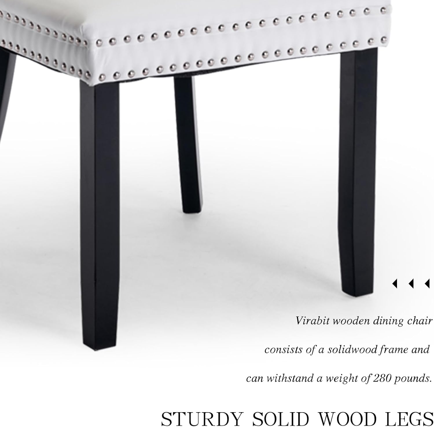 Dining Table and Dining Chair Set 23.6" Black Round Table&2 Leather Upholstered Wooden Legs Chairs for Kitchen Dining Room Small Space 3 Piece Dining Table and Chair Set(Black&White)
