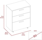 3 Drawers Storage Cabinet with Casters Lions Office, Black Wengue Finish