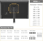 TVON TV Floor Stand for 13-50 inch LCD LED Flat/Curved Panel Screen TVs up to 44 lbs, Height Adjustable TV Stand Mount with VESA 200x200, Portable TV Stand for Bedroom, Dorm Room, Office | Tilting and Rotating Mount, Portrait to Landscape, Height