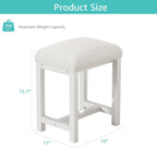 Small Vanity Stool, Cute Vanity Stools with Cushion, White Makeup Vanity Chair for Small Spaces, Living Room, Bedroom, Bathroom, Entryway, Ottoman Foot Rest for Couch Sillas Modern