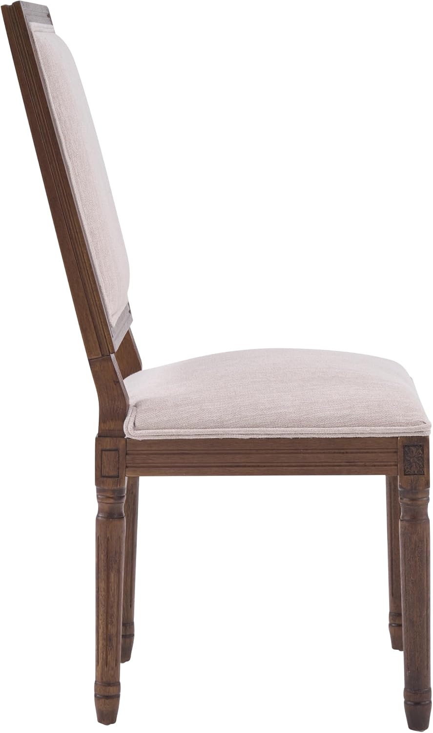 Christopher Knight Home Regina French Country Dining Chairs Set of 2, Wooden Dining Room Chair, High Back Kitchen Side Chair, Fabric Upholstered Armless Extra Seat, Beige+Walnut