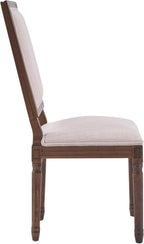 Christopher Knight Home Regina French Country Dining Chairs Set of 2, Wooden Dining Room Chair, High Back Kitchen Side Chair, Fabric Upholstered Armless Extra Seat, Beige+Walnut