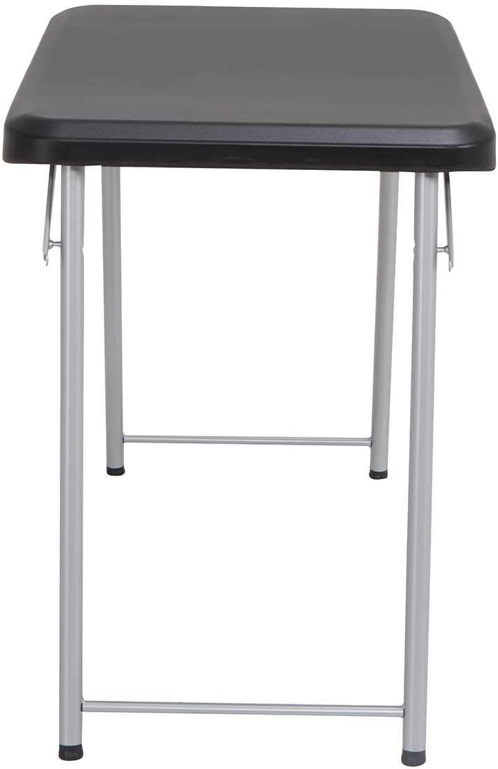 LIFETIME Stacking Compact Folding Table, 30 in. x 20 in., Black and Silver, Indoor/Outdoor