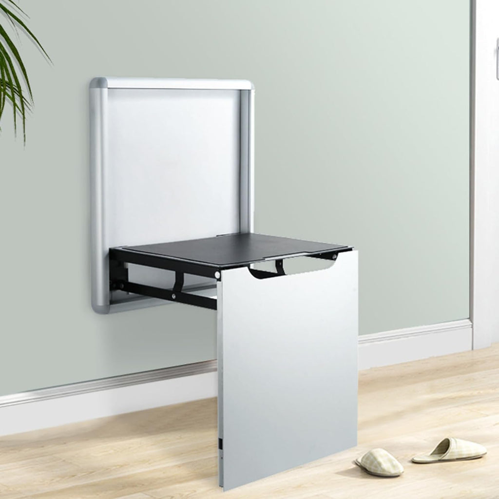 Foldable Wall-Mounted Stool,Entryway Shoe Changing Stool,Invisible Folding Shoe Bench,White