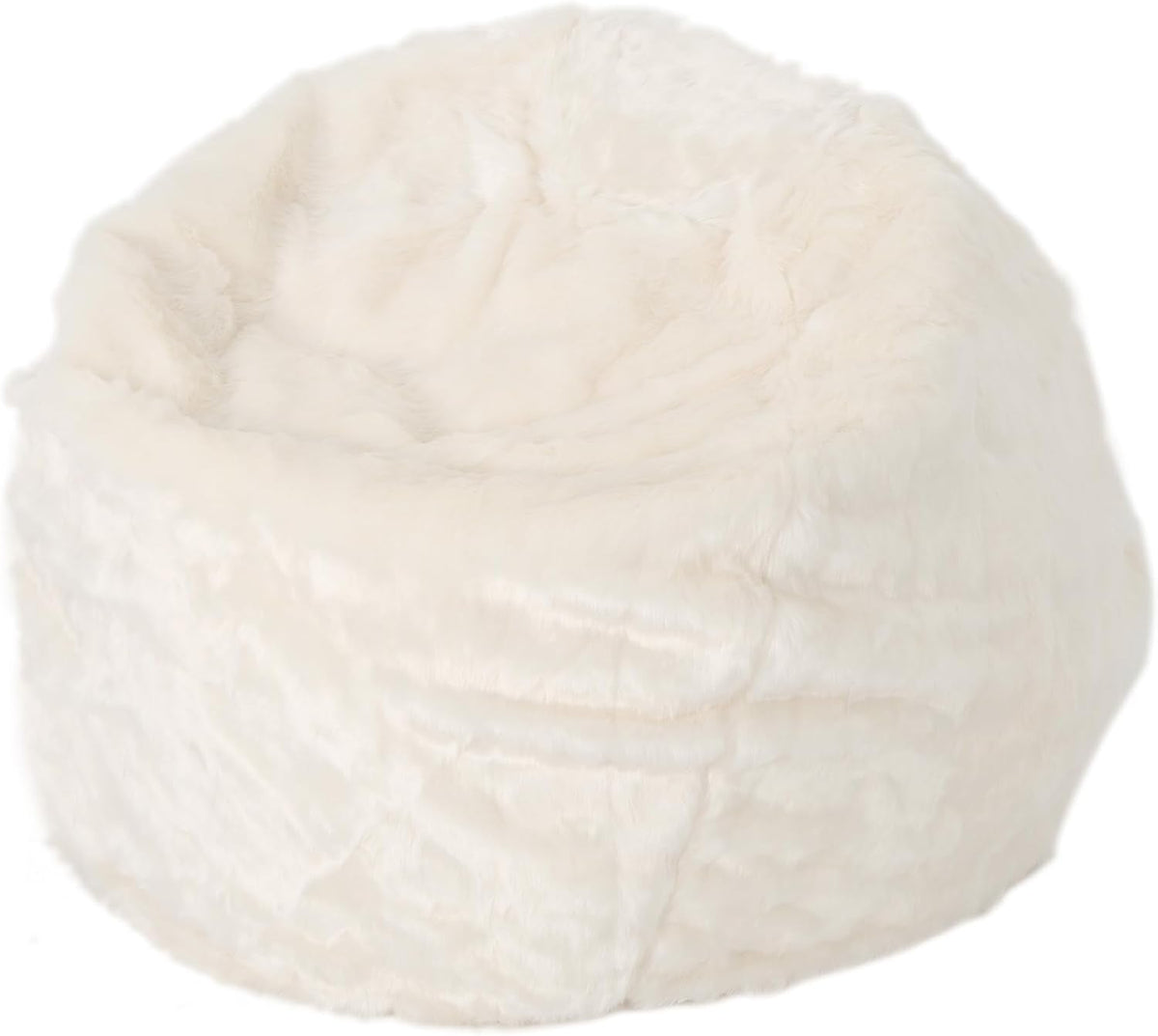 Christopher Knight Home Laraine Furry Glam White Faux Fur 3 Ft. Bean Bag, Small