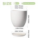 EPFamily Ceramic Pots for Plants - 6 Inch Plant Pot with Drainage Hole and Saucer, Round Planters for Indoor Outdoor, Flower Pots, Modern Planter, Home Office Room Decor, Gifts for Plant Lovers, White