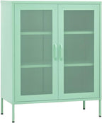 Mint Steel Storage Cabinet 13.8" W x 31.5" L x 40" H, Adjustable Shelves 198 lb Load, Slim Metal Cupboard for Bathroom, Pantry, Living Room & Kitchen, Small Space Organizer