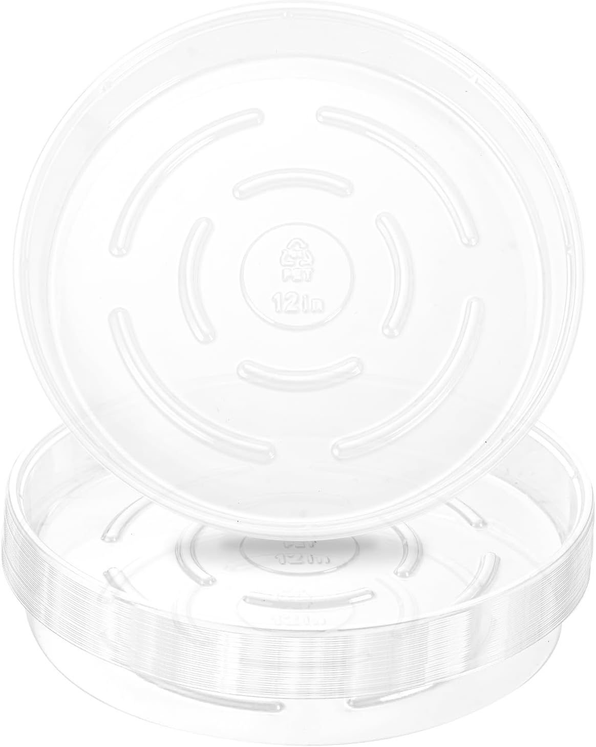 Plant Saucer 30 Pack Plant Trays for Pots 12 Inch Plastic Plant Saucers for Outdoors and Indoors Clear Drip Trays for Potted Plants Flower Pot Plates to Catch Water Plant Drainage Dishes No Holes