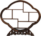 NWFashion Chinese Wooden Rosewood Display Stand Decoration 11" Curio Cabinets Shelf (Begonia)