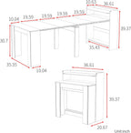 Transformer Folding Console Table for 2-9 People, Extendable Dining Table, Space Saving Dining Room Table for Apartments & Homes, Grey