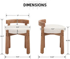 HEAH-YO Wood Vanity Chair with Back, Linen Upholstered Small Ottoman Footstool, Mid-Century Modern Makeup Chair with Solid Wood Legs for Makeup Room Bedroom Living Room, Beige