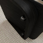POVISON Modern C-Shaped Side Table Set with Wheels, 15" End Table for Small Spaces, Couch Tables that Slide Under, C Shaped Side Tables Living Room and Bedroom for Sofa, Bed,Chair,Black
